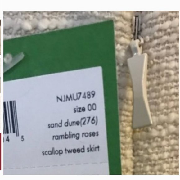 Kate Spade sand dune rambling roses Scallop Tweed cream Skirt size 6 nwot - Picture 7 of 7